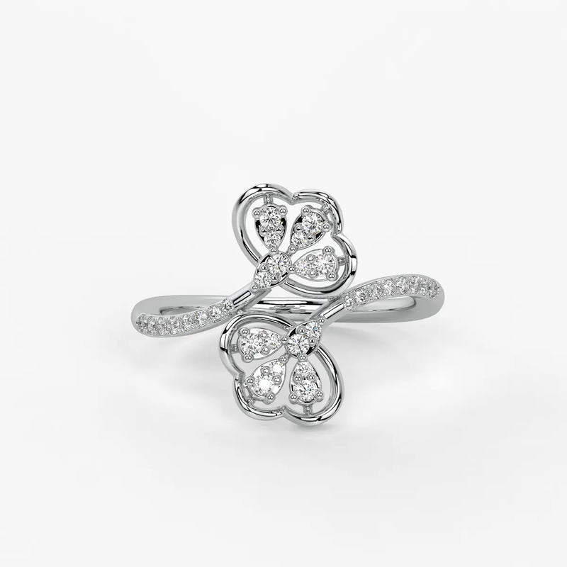 Mirevya Diamond Butterfly Bloom Ring