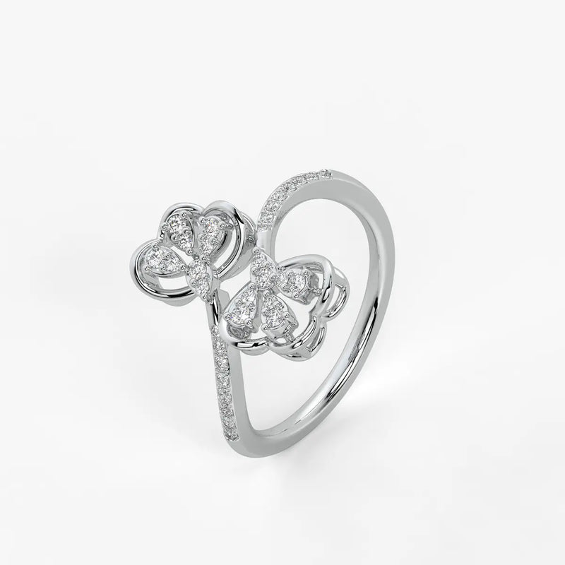 Mirevya Diamond Butterfly Bloom Ring