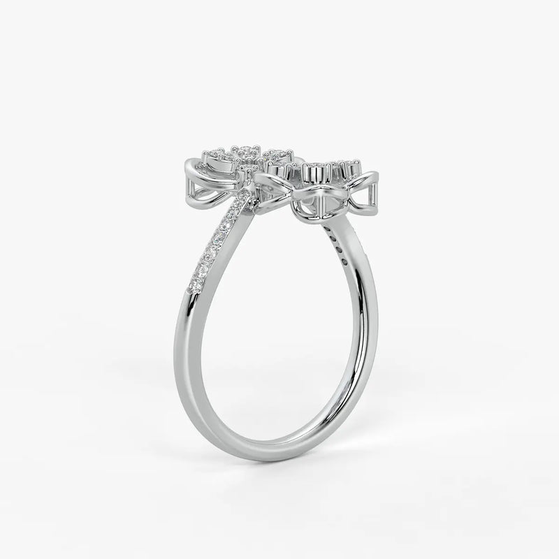 Mirevya Diamond Butterfly Bloom Ring