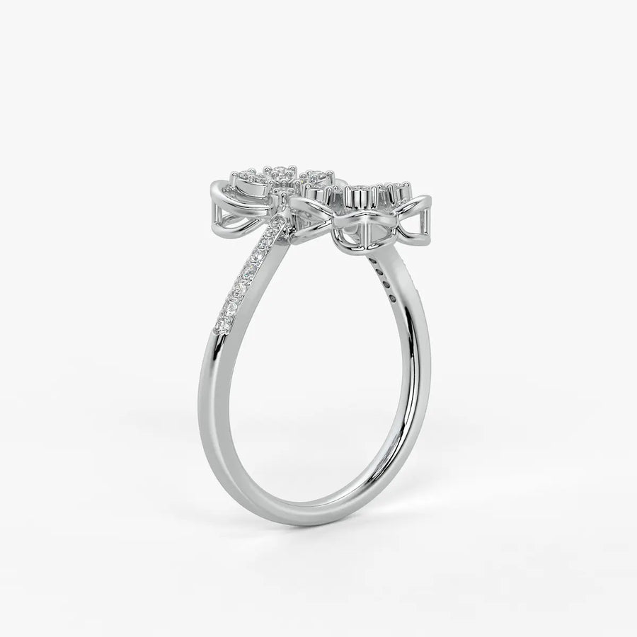 Mirevya Diamond Butterfly Bloom Ring