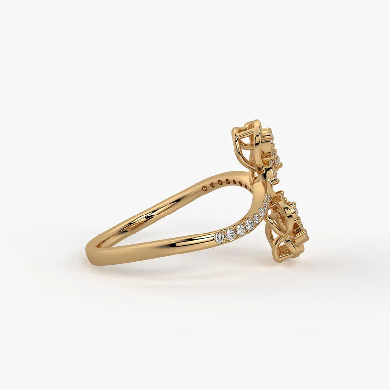 Mirevya Diamond Butterfly Bloom Ring