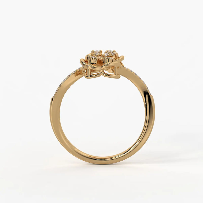 Mirevya Diamond Butterfly Bloom Ring