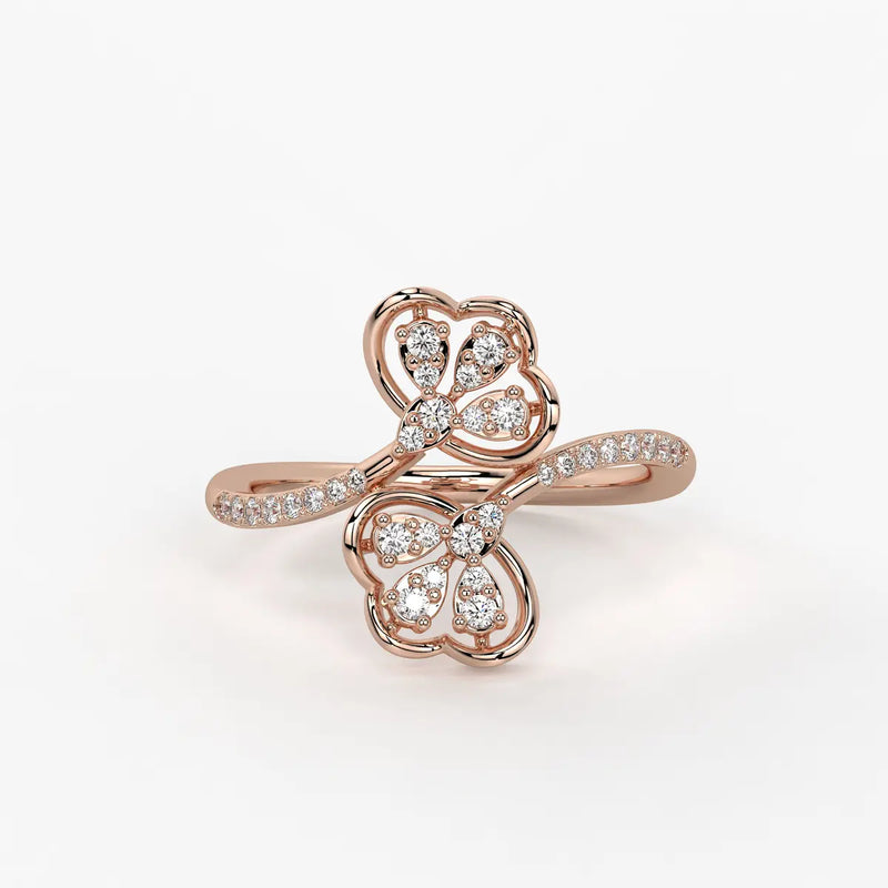 Mirevya Diamond Butterfly Bloom Ring