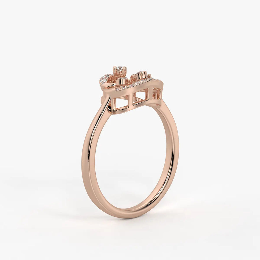 Elarique Diamond Aureole Drop Ring