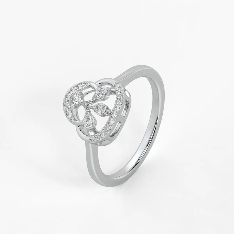 Elarique Diamond Aureole Drop Ring