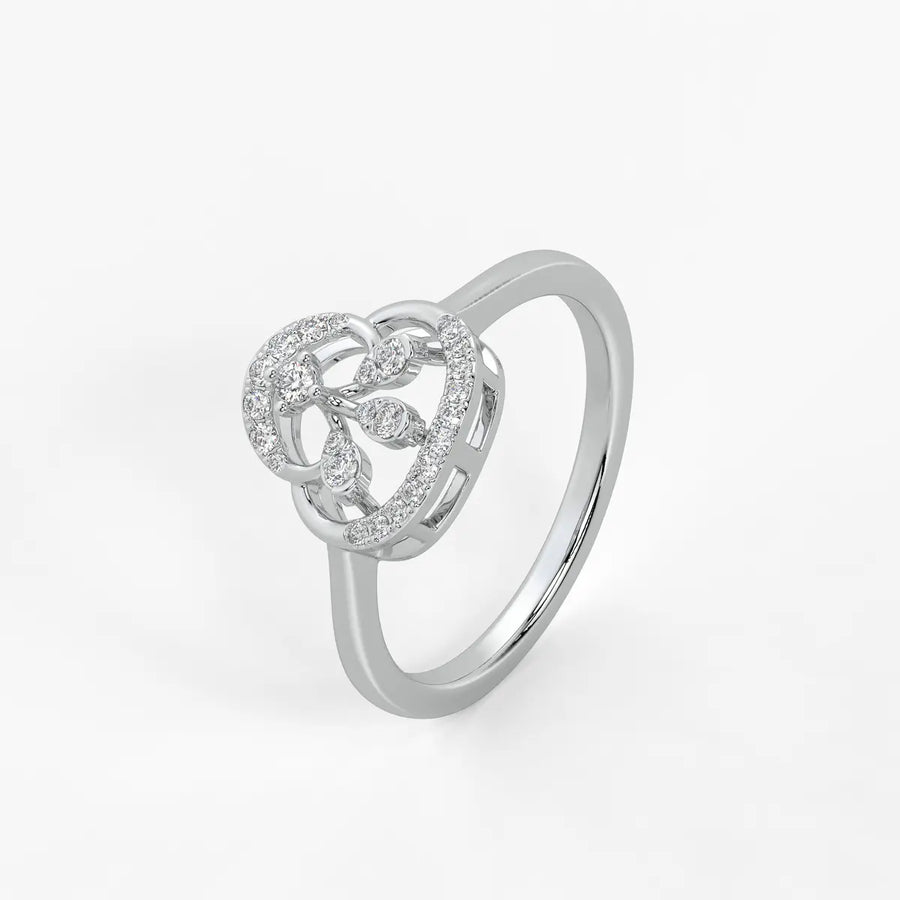 Elarique Diamond Aureole Drop Ring