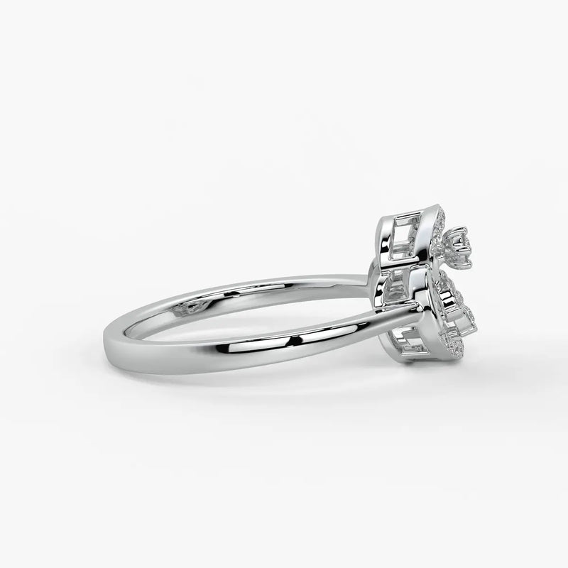 Elarique Diamond Aureole Drop Ring
