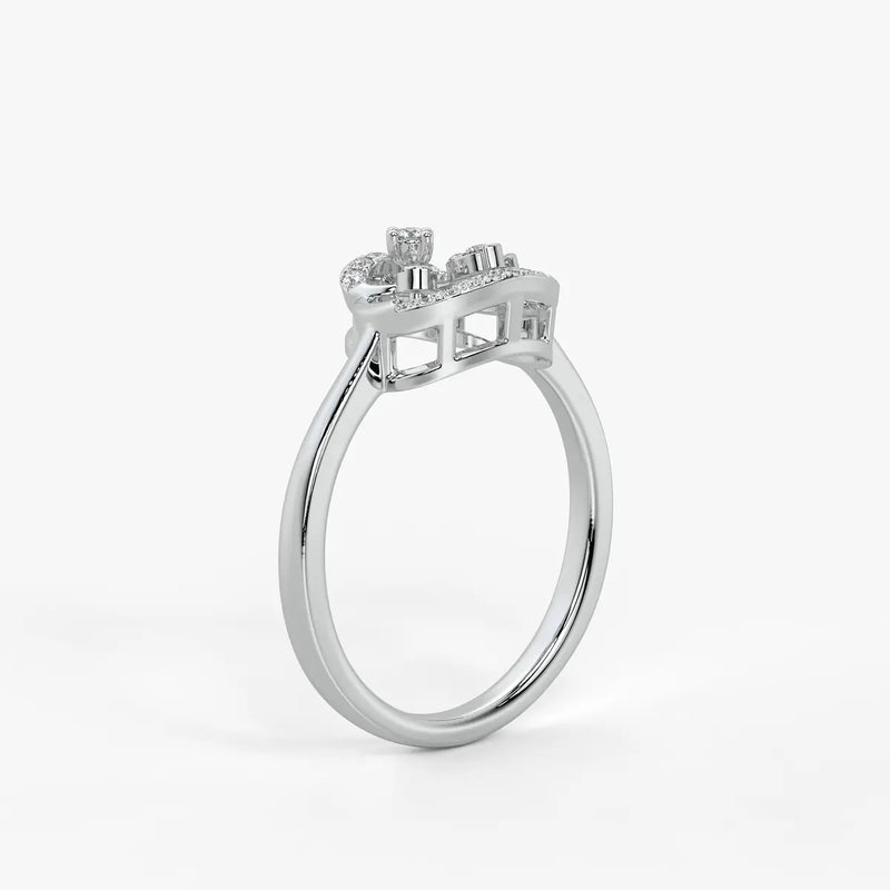 Elarique Diamond Aureole Drop Ring