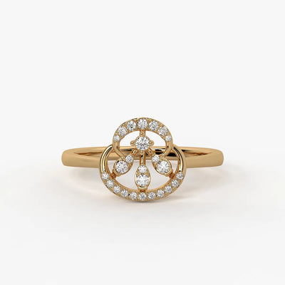 Elarique Diamond Aureole Drop Ring