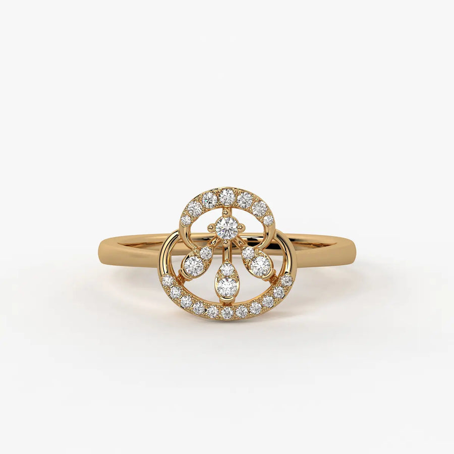 Elarique Diamond Aureole Drop Ring