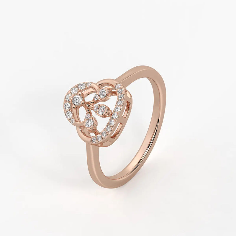Elarique Diamond Aureole Drop Ring