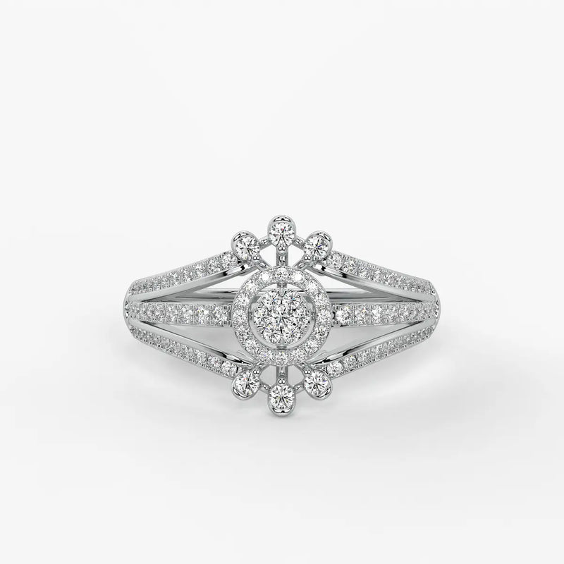 Zorynth Diamond Solar Crest Ring