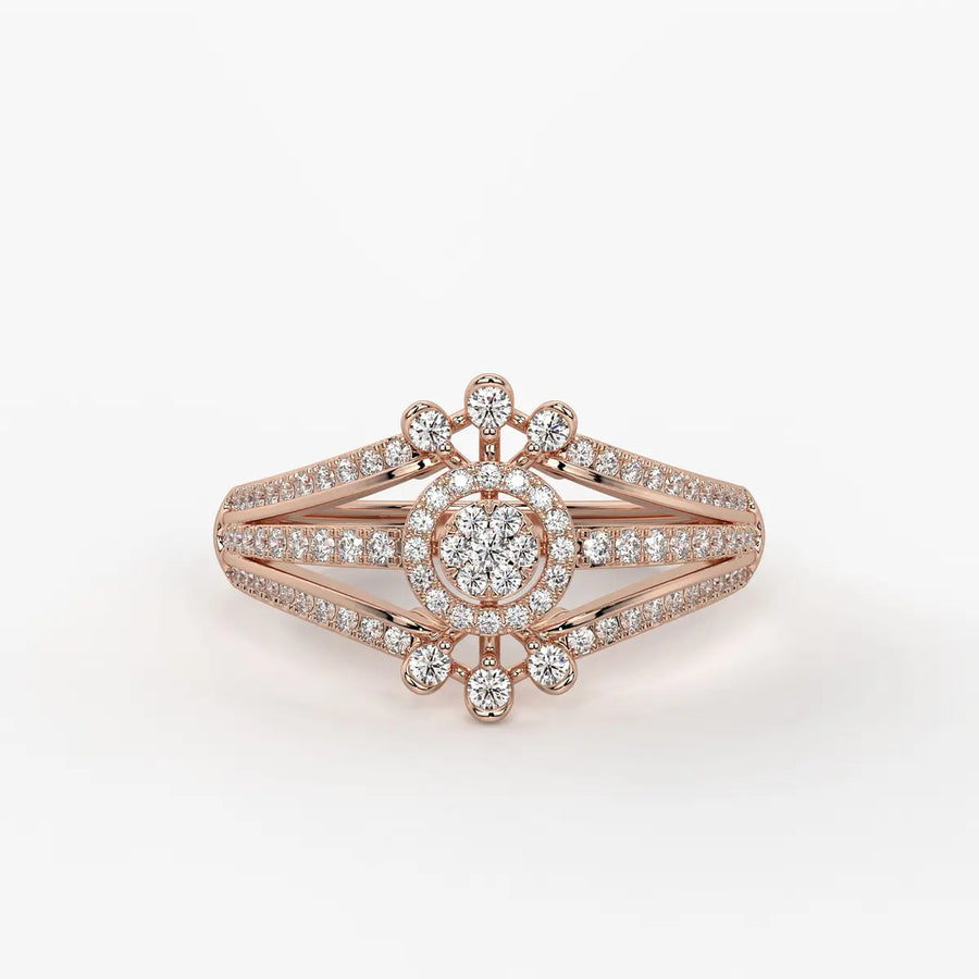 Zorynth Diamond Solar Crest Ring