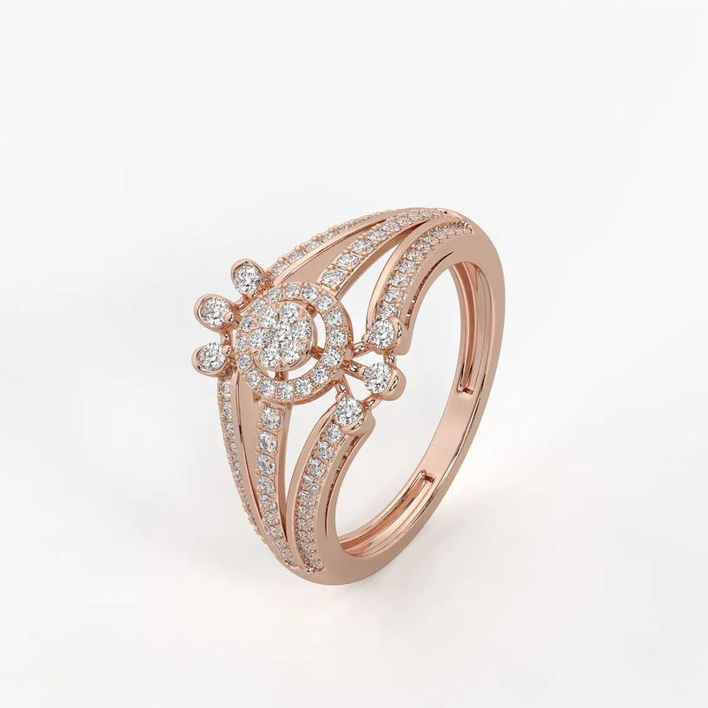 Zorynth Diamond Solar Crest Ring