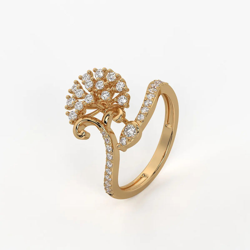 Ornaya Diamond Burstleaf Ring