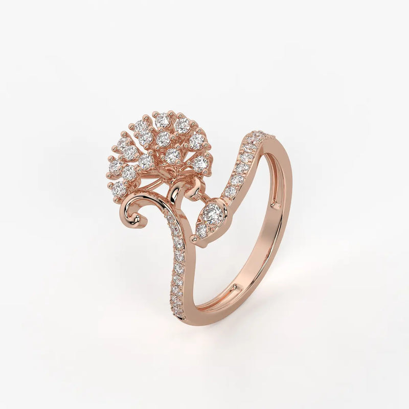 Ornaya Diamond Burstleaf Ring