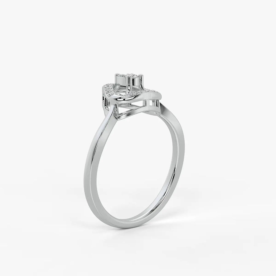 Triova Diamond Apex Halo Ring