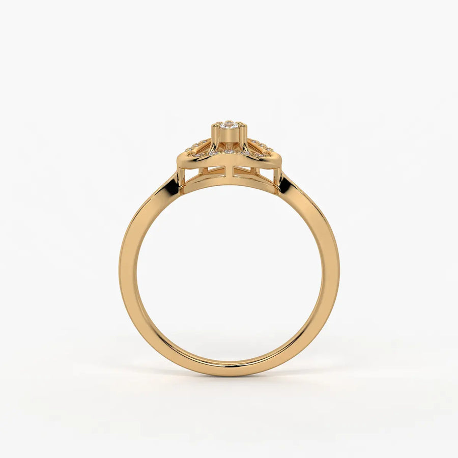 Triova Diamond Apex Halo Ring