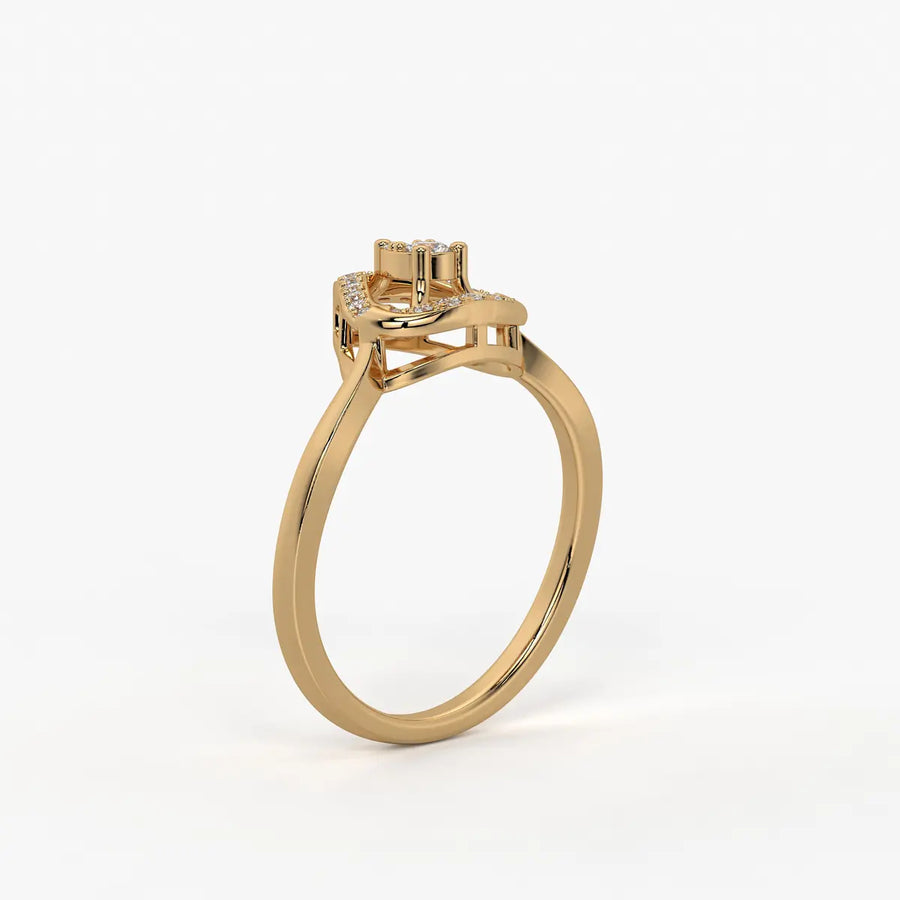 Triova Diamond Apex Halo Ring