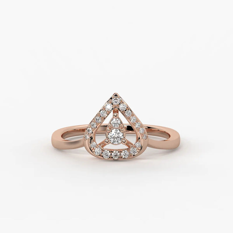 Triova Diamond Apex Halo Ring
