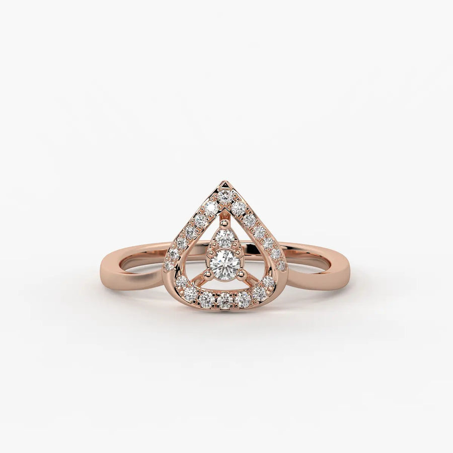 Triova Diamond Apex Halo Ring