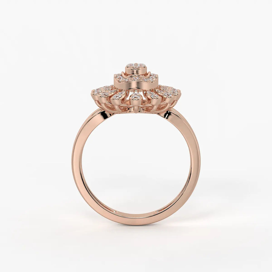 Solviera Diamond Sunflare Ring