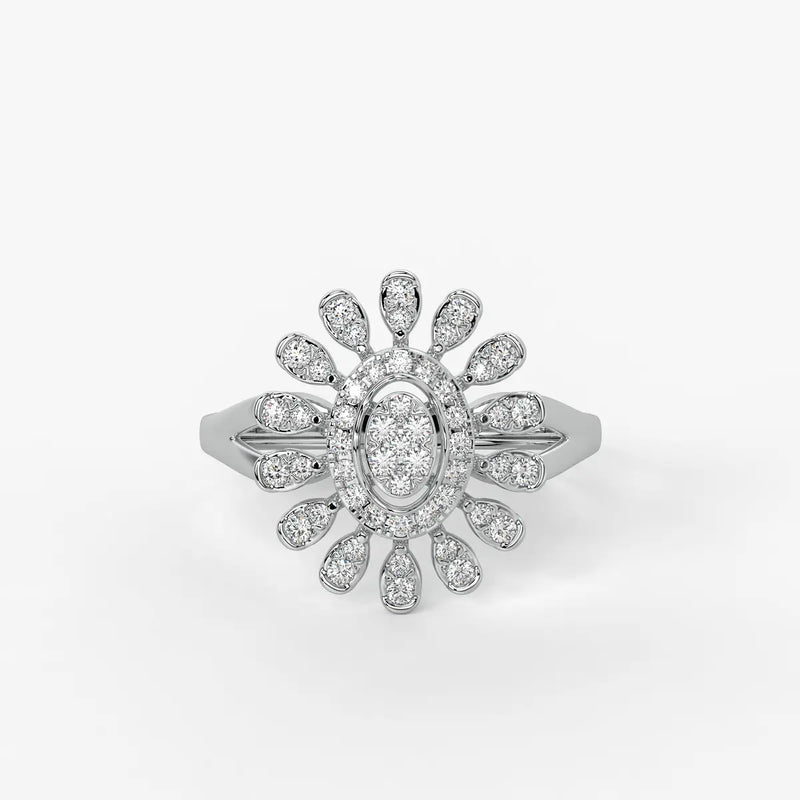 Solviera Diamond Sunflare Ring
