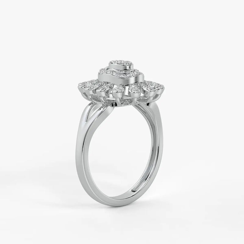 Solviera Diamond Sunflare Ring