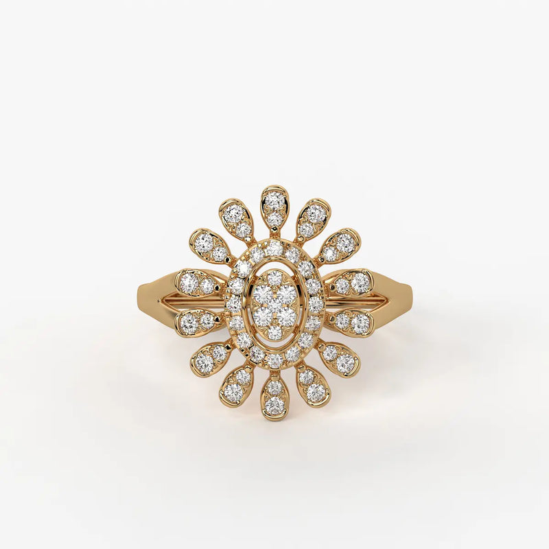Solviera Diamond Sunflare Ring