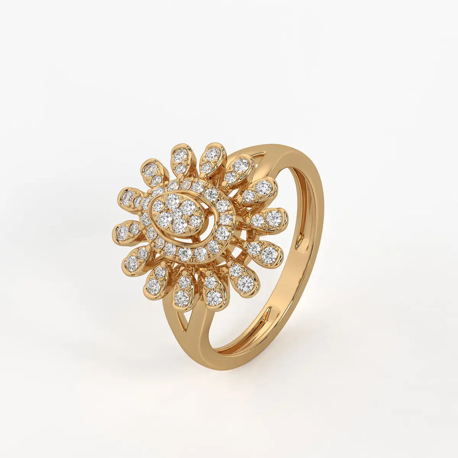 Solviera Diamond Sunflare Ring