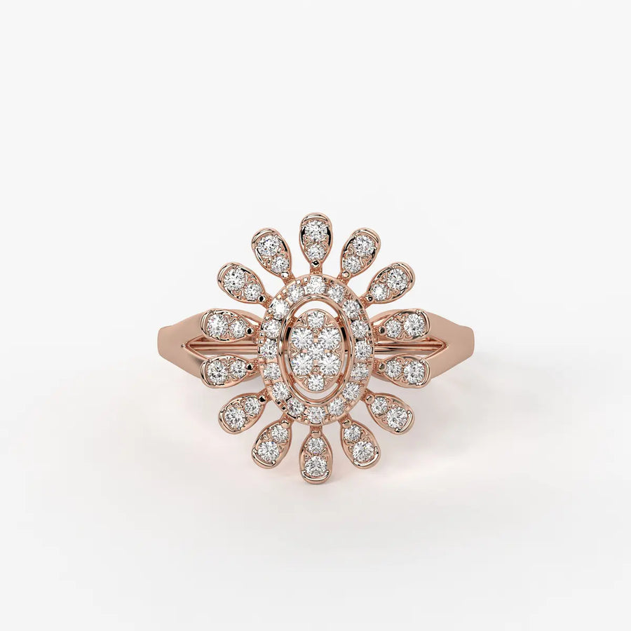 Solviera Diamond Sunflare Ring