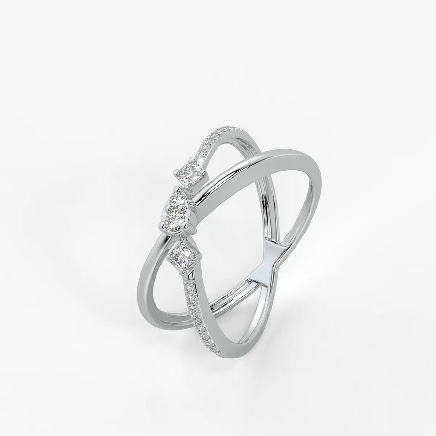 Xyron Diamond Crossline Ring