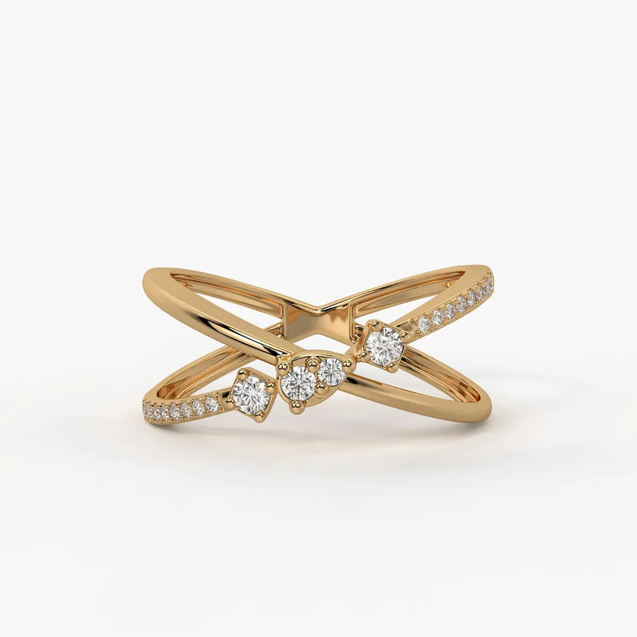 Xyron Diamond Crossline Ring