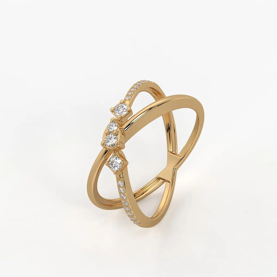 Xyron Diamond Crossline Ring
