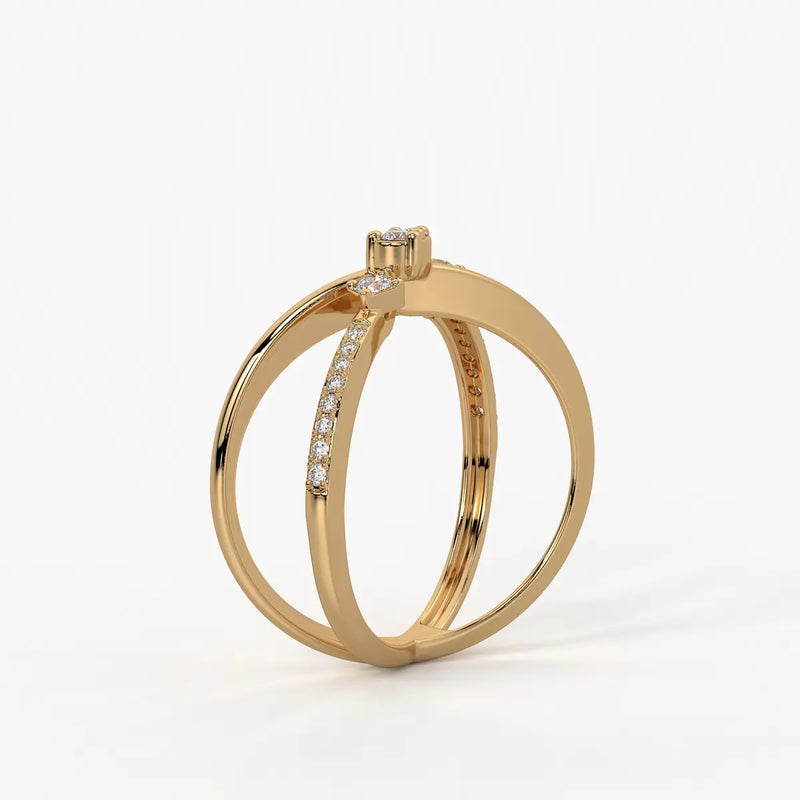 Xyron Diamond Crossline Ring