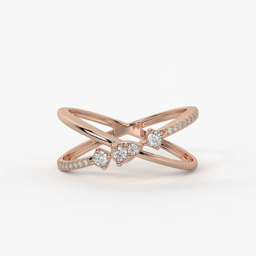 Xyron Diamond Crossline Ring
