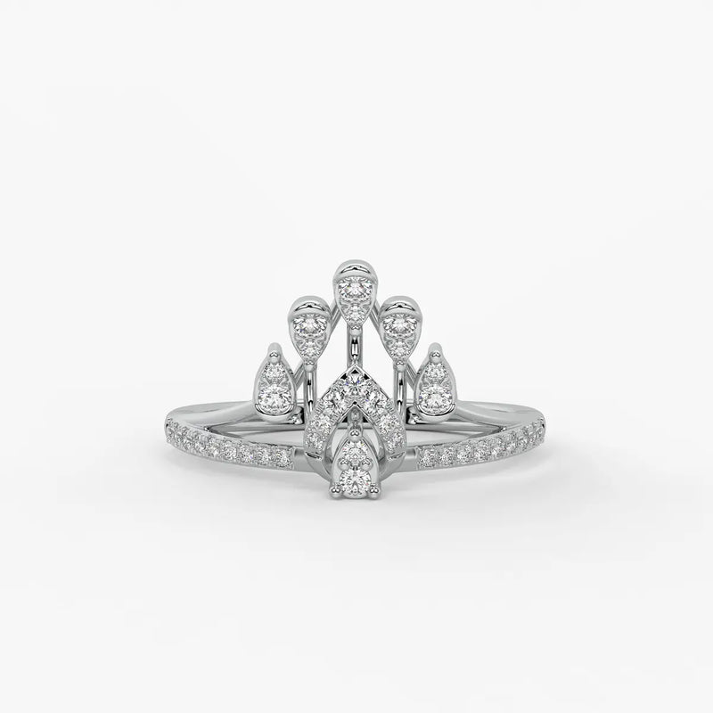 Cyrabelle Diamond Regal Crown Ring