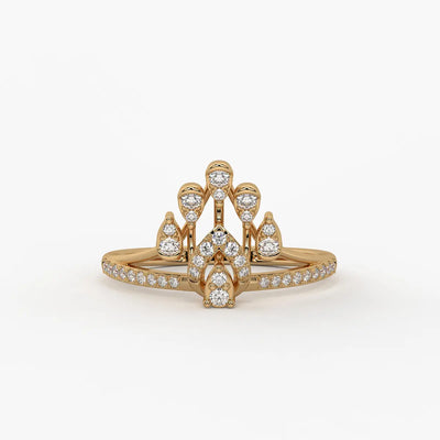 Cyrabelle Diamond Regal Crown Ring