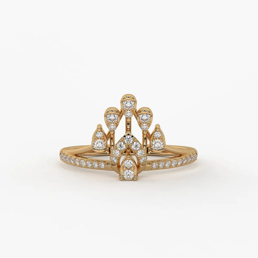 Cyrabelle Diamond Regal Crown Ring