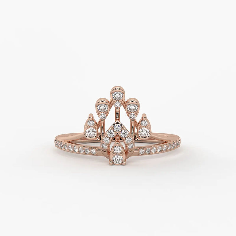 Cyrabelle Diamond Regal Crown Ring