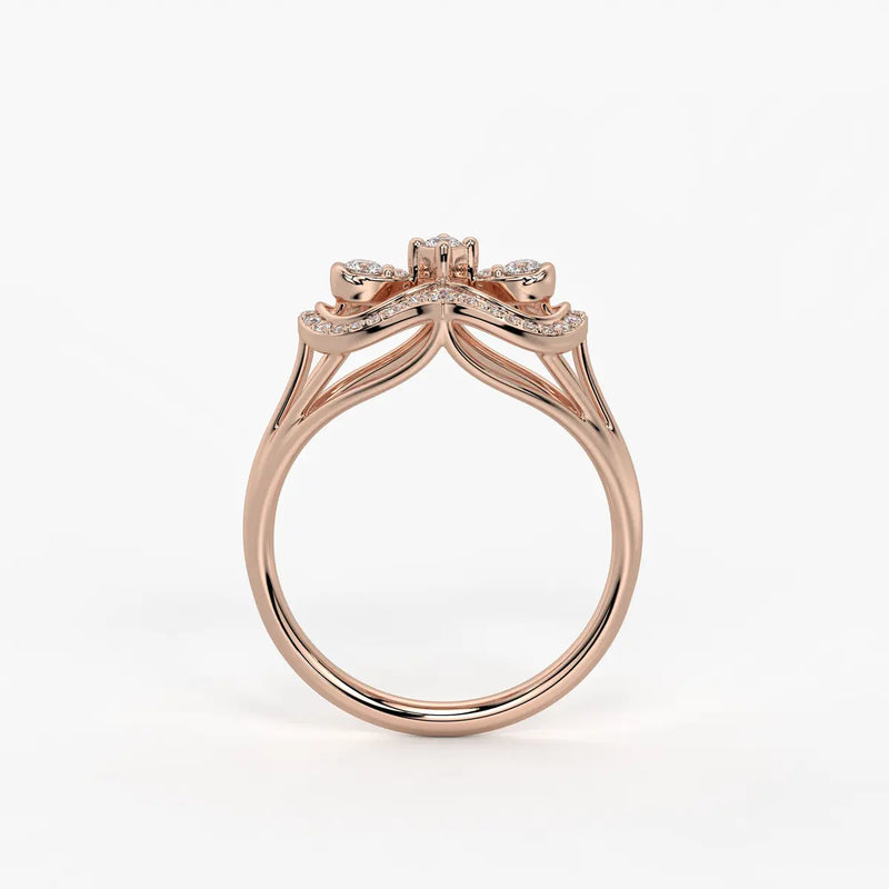 Akhzar Diamond Navette Ring