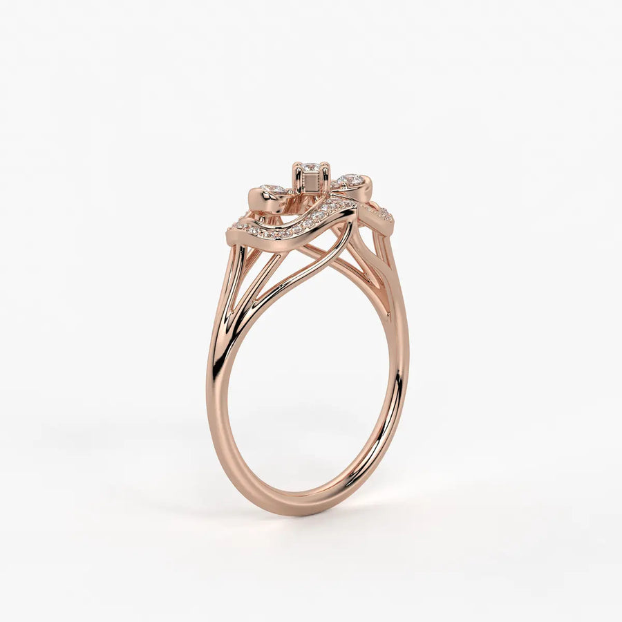 Akhzar Diamond Navette Ring