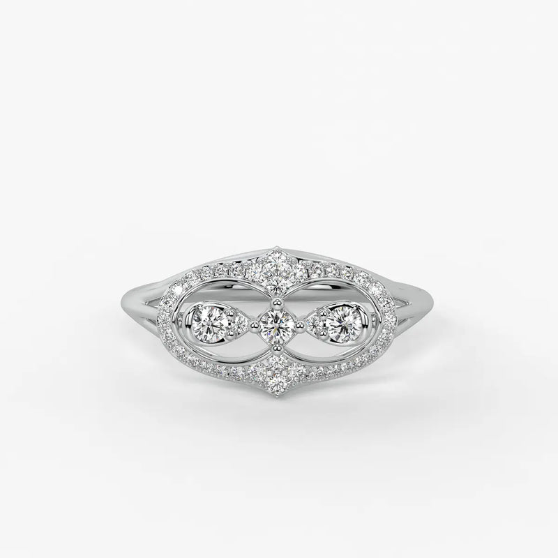 Akhzar Diamond Navette Ring