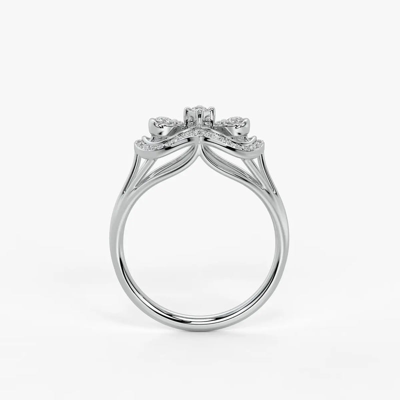 Akhzar Diamond Navette Ring