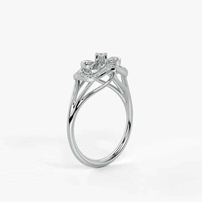 Akhzar Diamond Navette Ring
