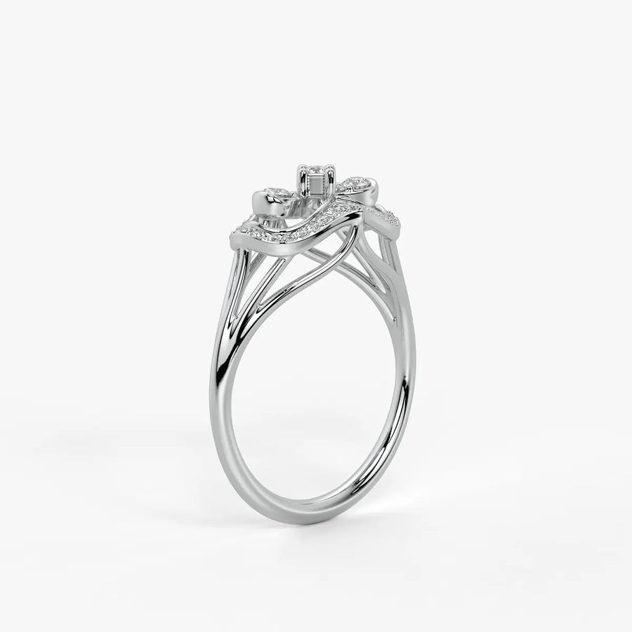 Akhzar Diamond Navette Ring