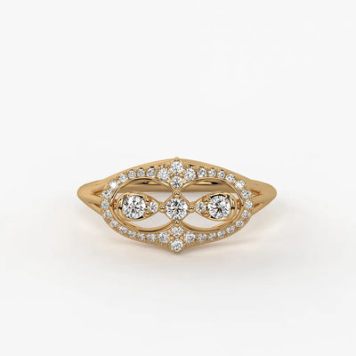 Akhzar Diamond Navette Ring
