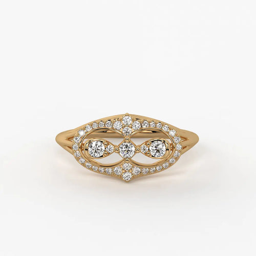 Akhzar Diamond Navette Ring