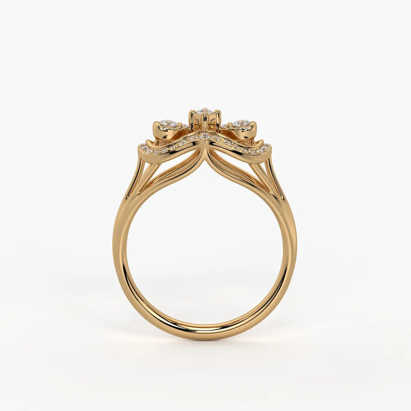 Akhzar Diamond Navette Ring