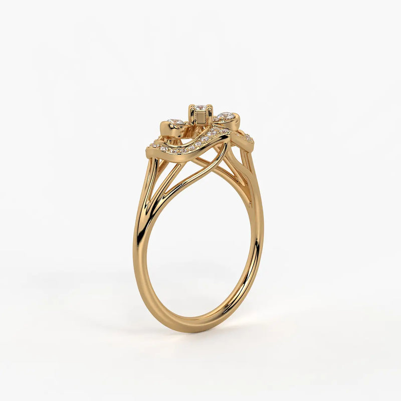 Akhzar Diamond Navette Ring